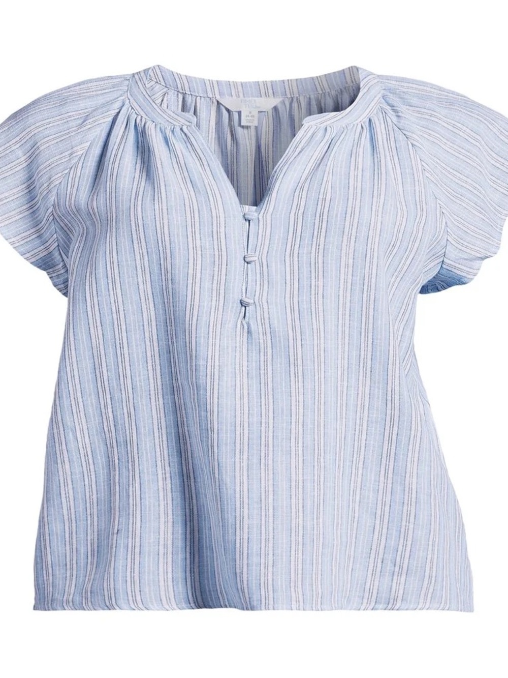 Time and Tru Blue and White Striped Sleeveless Top